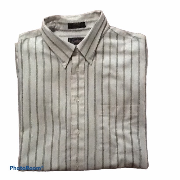 Arrow Oxford Blue Striped Shirt Sz 18/33 Big - Picture 1 of 7